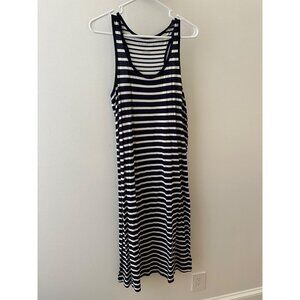 Nautica Midi Women’s Navy White Stripe tank dress M Medium